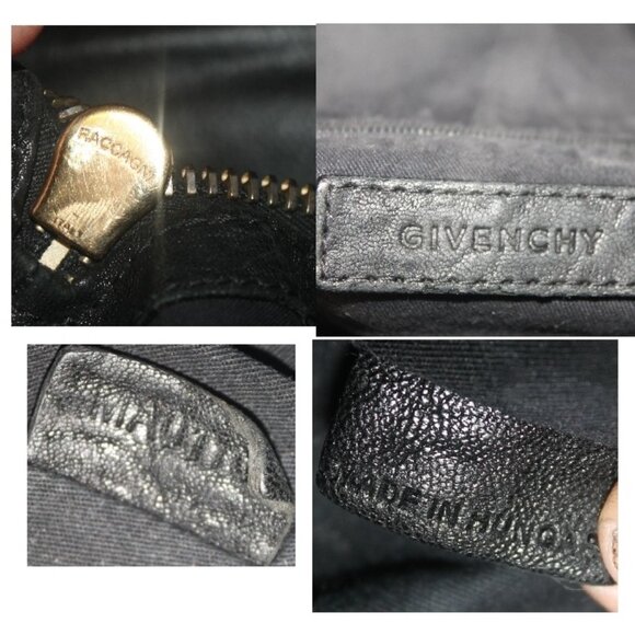 Auth $2800 Large GIVENCHY Black Lambskin Tinhan Hobo Tote Shoulder Bag - Picture 5 of 13